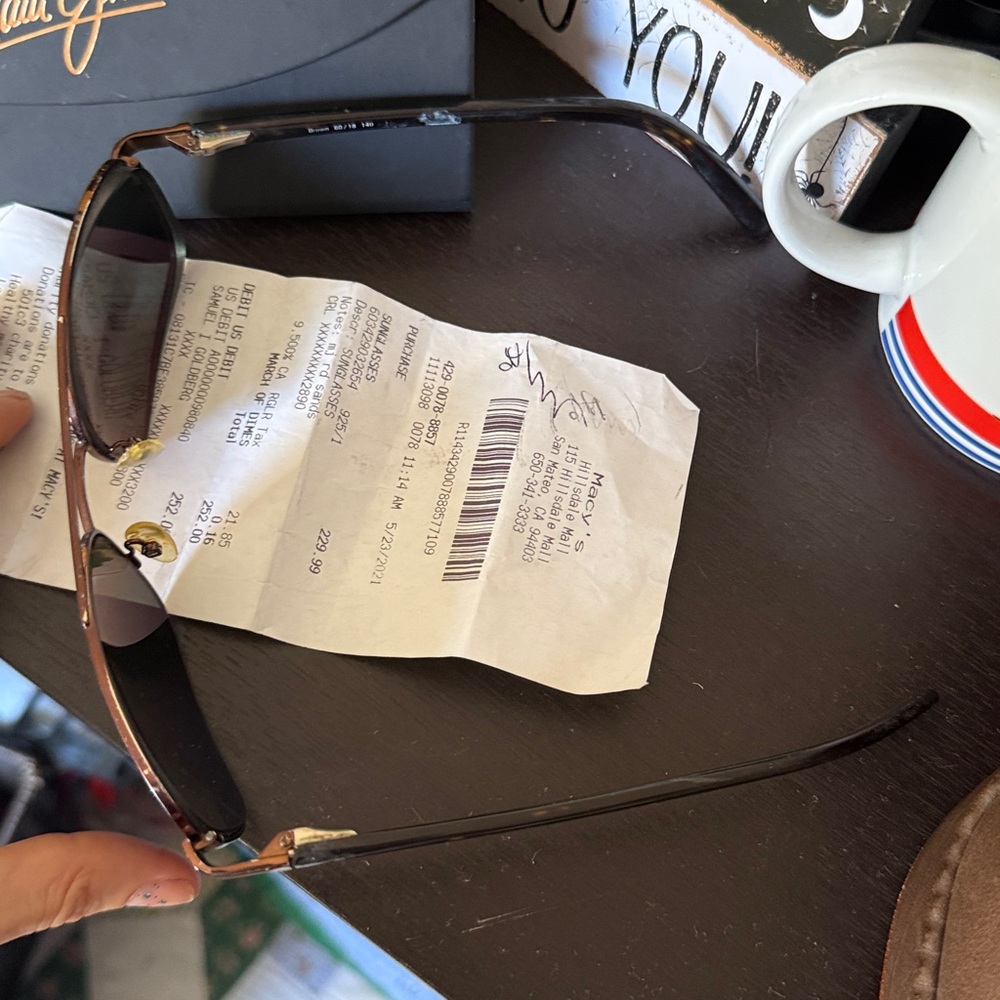 Maui Jim Brown Aviator Sunglasses - Picture 8 of 10